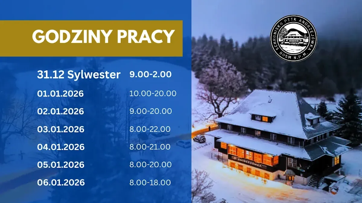 Andrzejówka zimą: Kultowe schronisko w sercu Gór Suchych