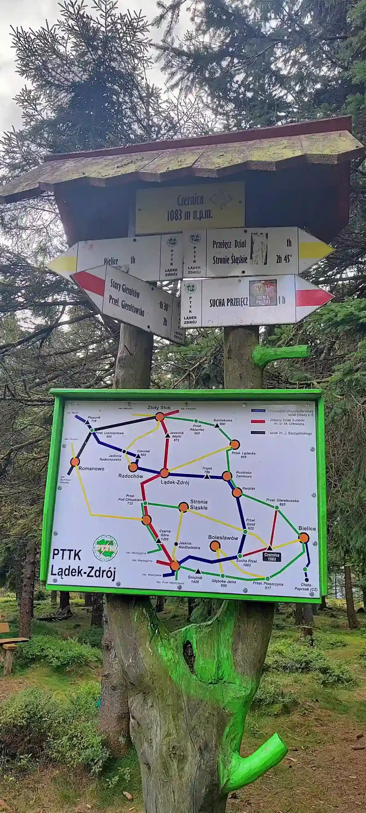 Zimowa panorama z wieży na Czernicy.