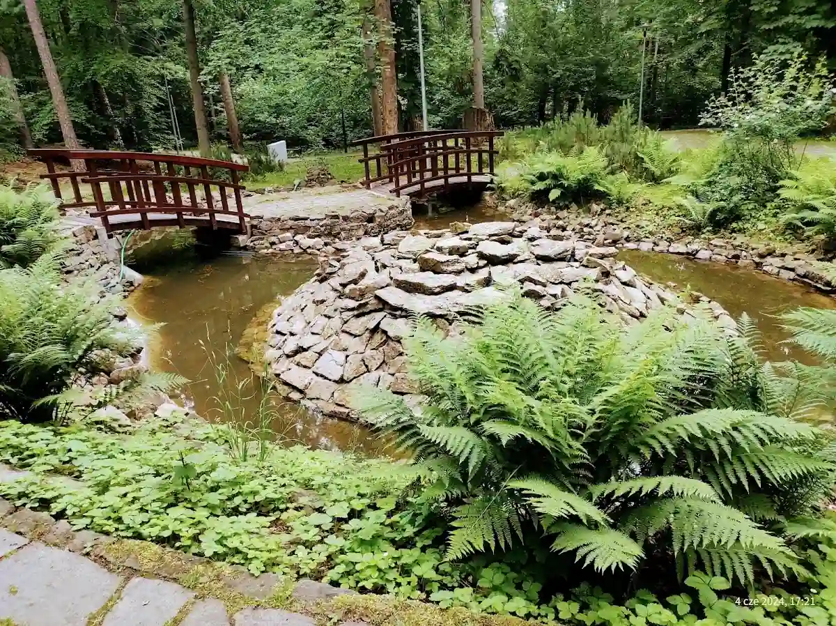 Fontanna ogrodowa o wyglądzie w słońcu.